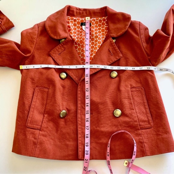 J CREW Burnt Orange Double Breasted Jacket peacoat - Picture 4 of 5